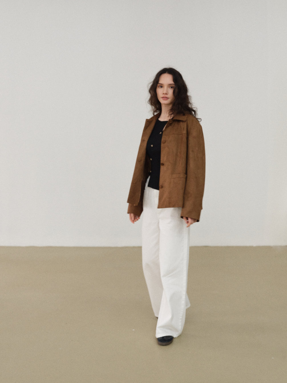 Brown Suede Blazer Jacket
