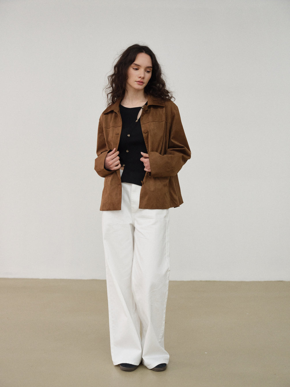 Brown Suede Blazer Jacket