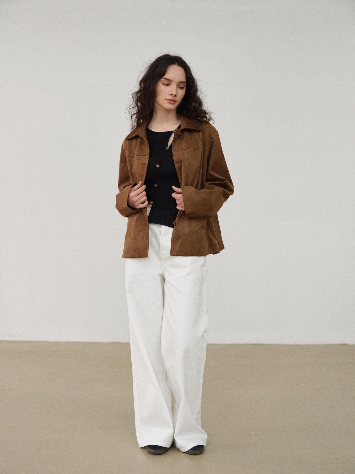 Brown Suede Blazer Jacket