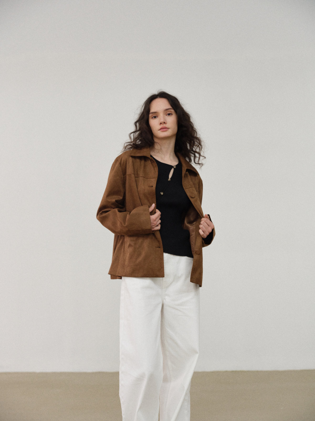 Brown Suede Blazer Jacket