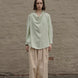 Draped Collar Oversized Shirt