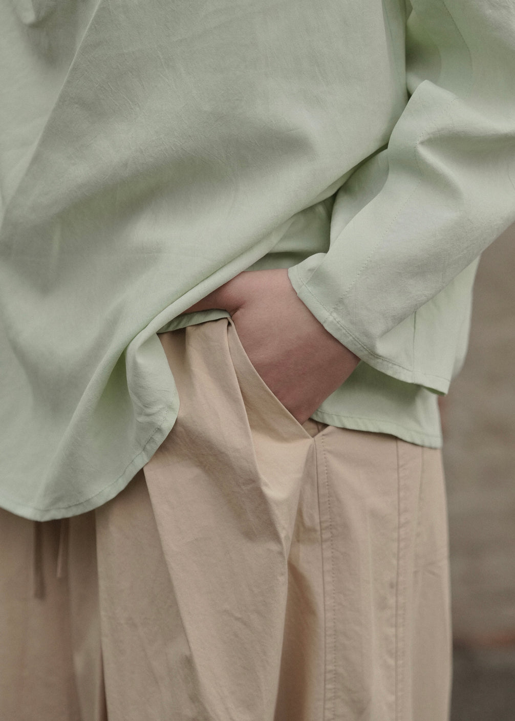 Draped Collar Oversized Shirt