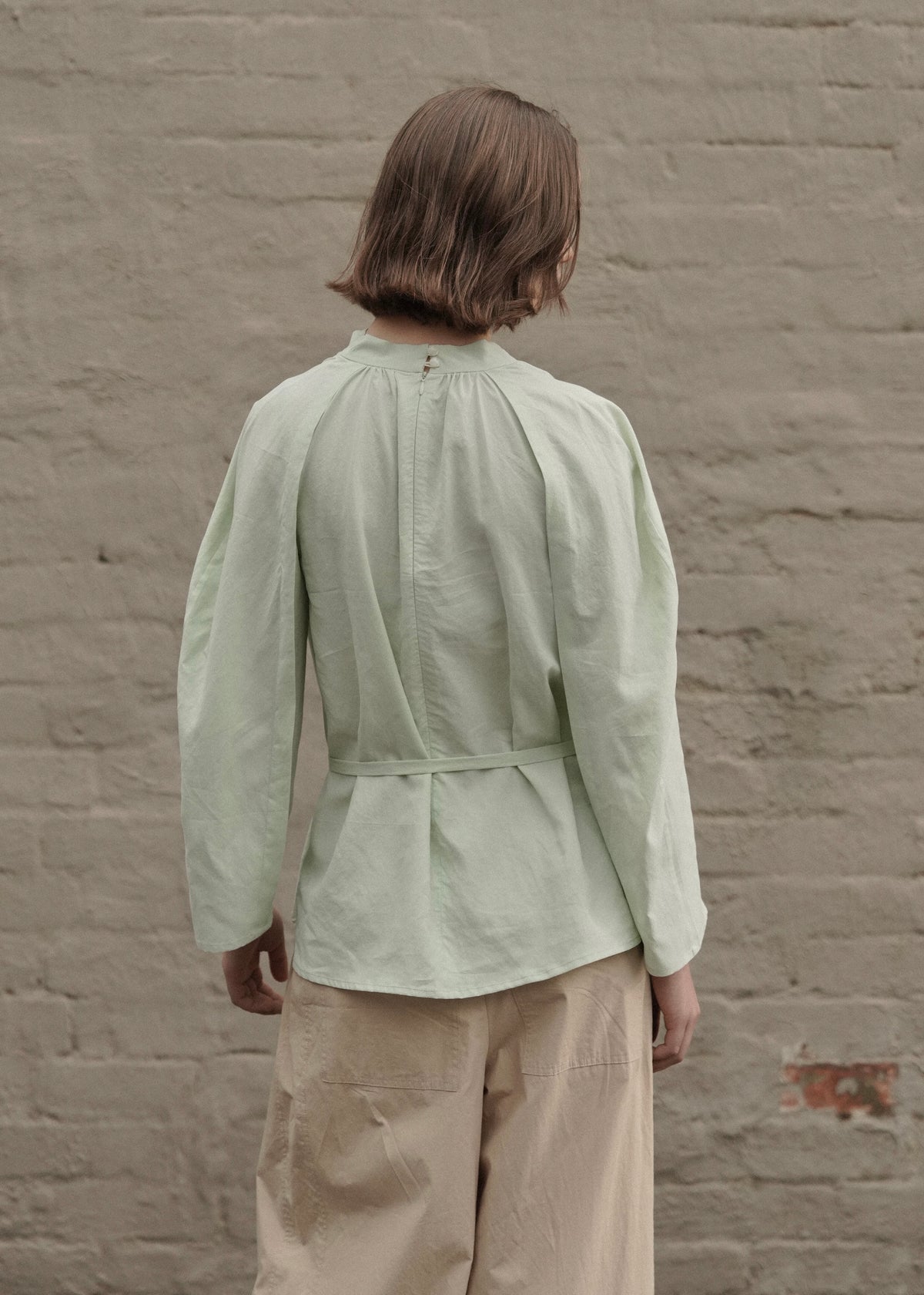 Draped Collar Oversized Shirt