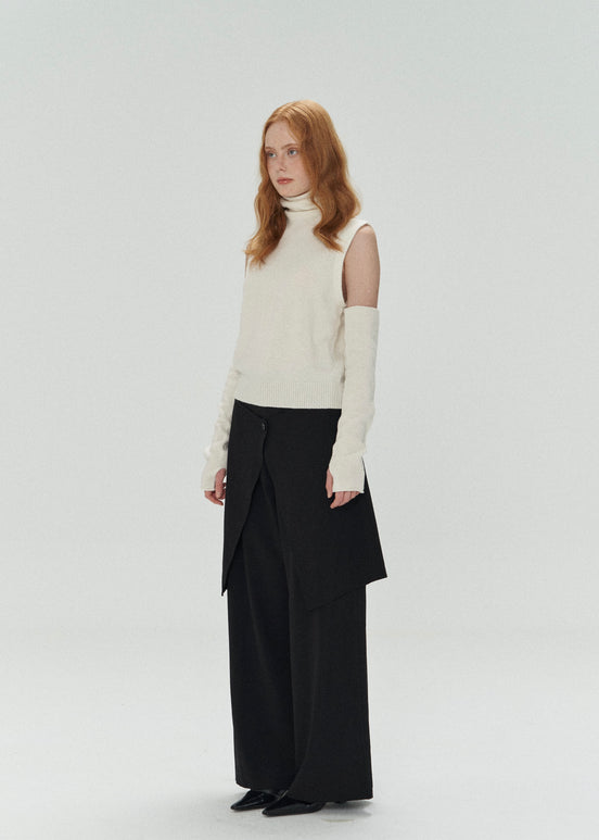 Sleeveless Wool Top with Gloves