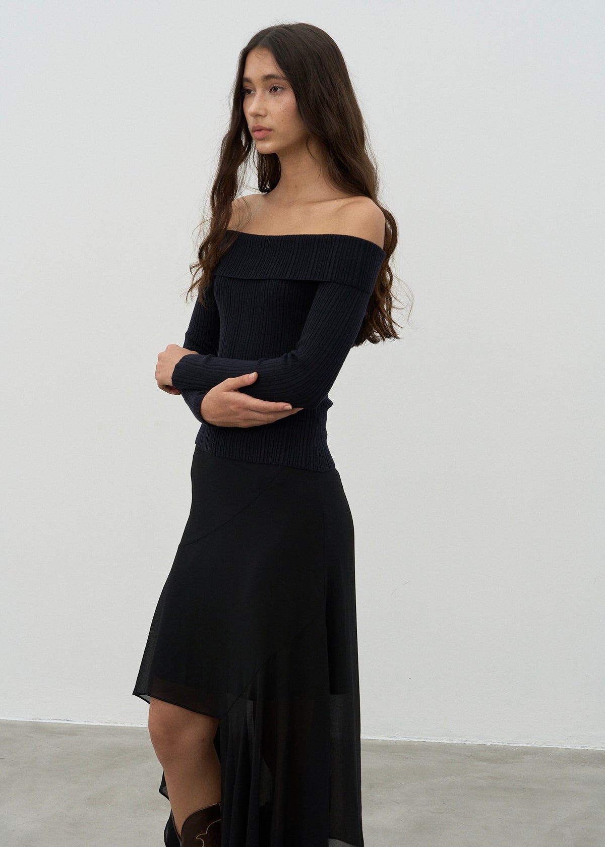 Off-Shoulder Knit Top