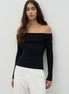 Off-Shoulder Knit Top