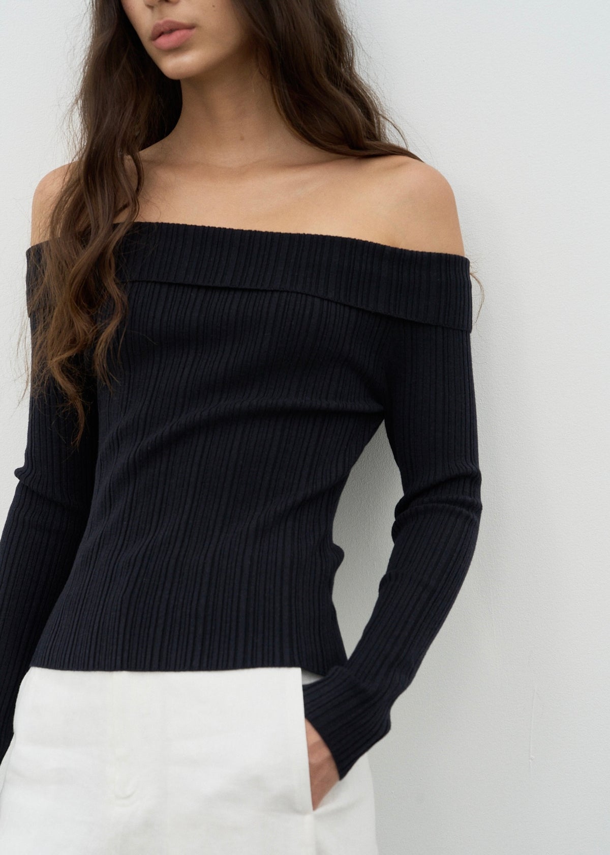 Off-Shoulder Knit Top