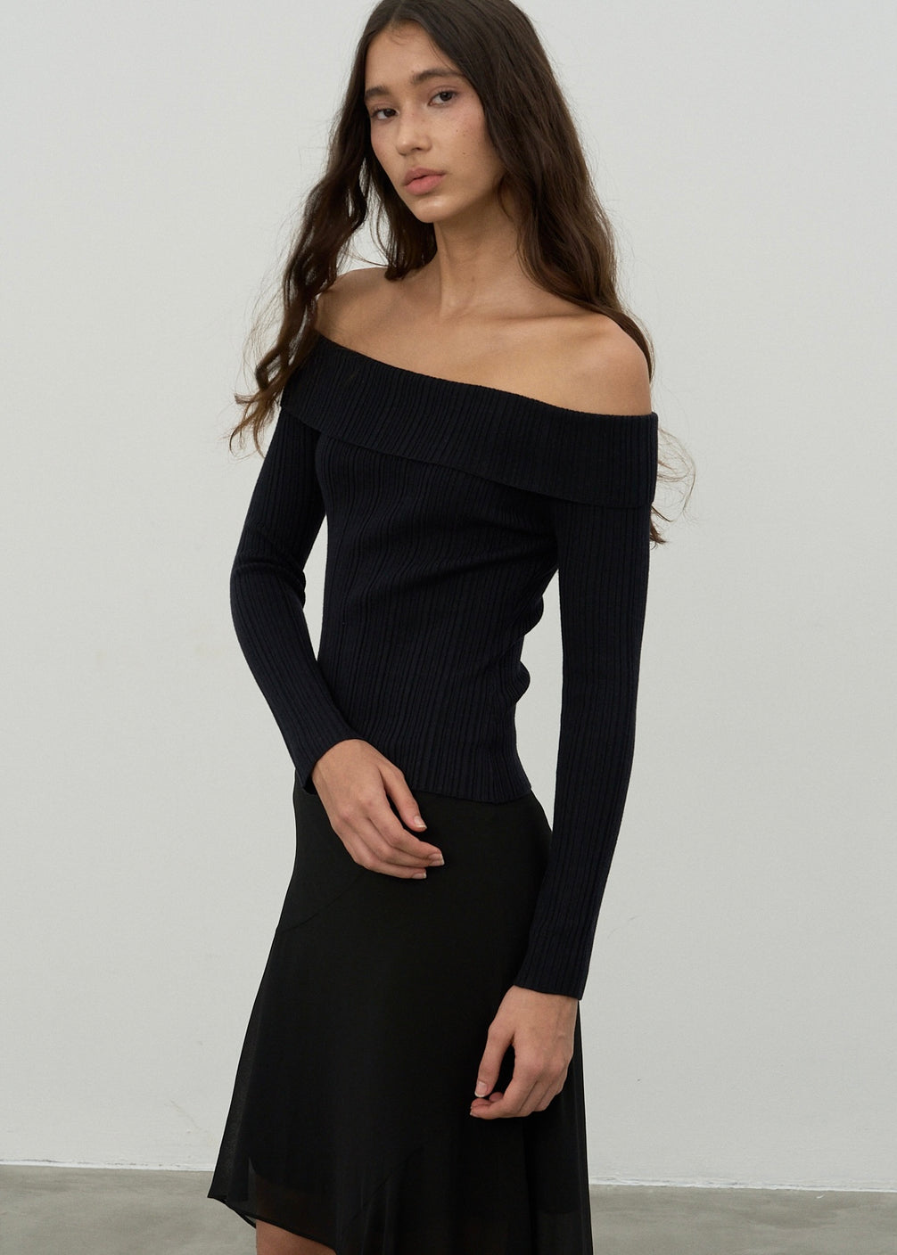 Off-Shoulder Knit Top