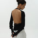 Open-Back Puff Sleeve Knit Top