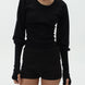 Open-Back Puff Sleeve Knit Top
