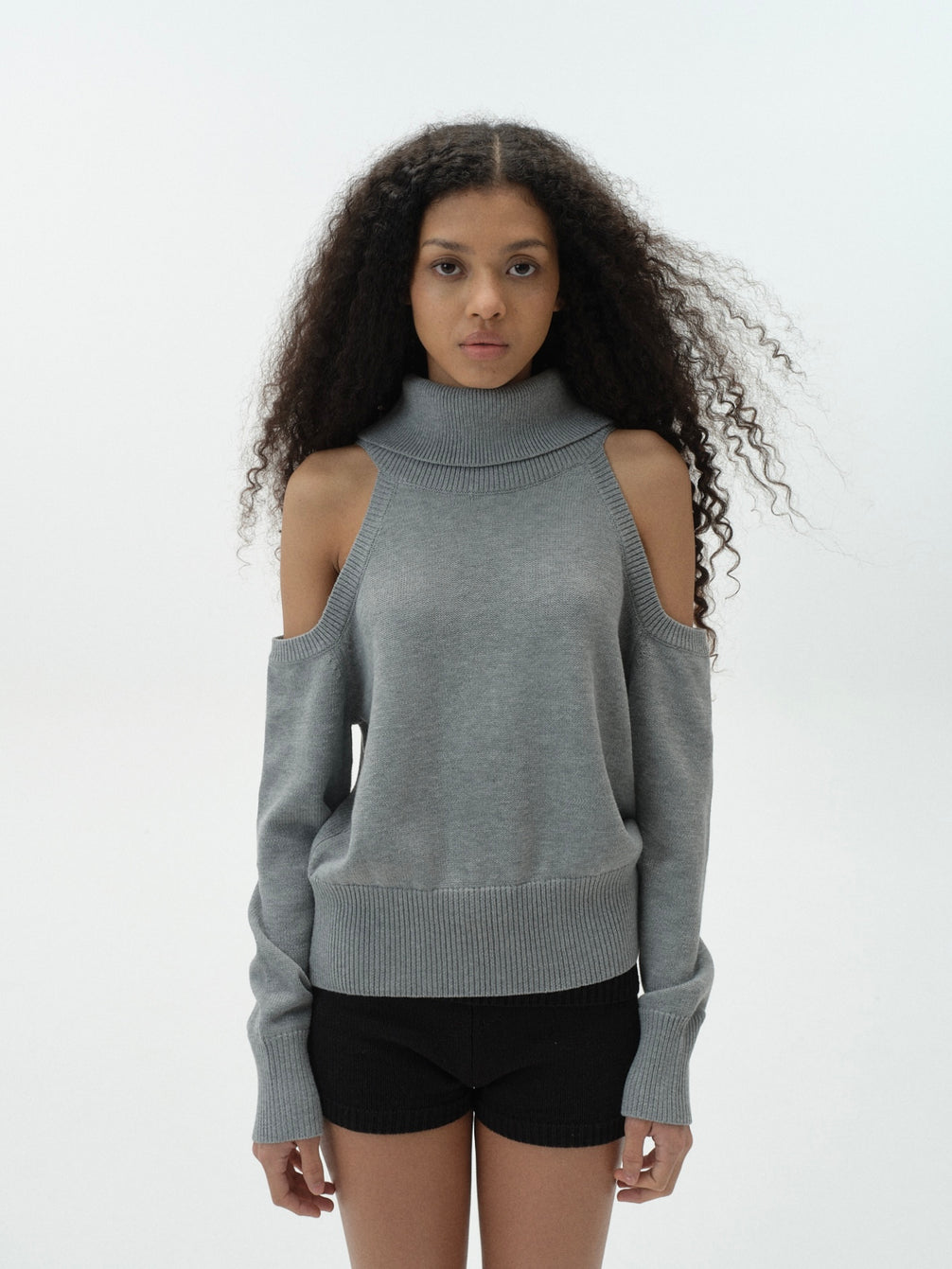 Draped Off-Shoulder Sweater