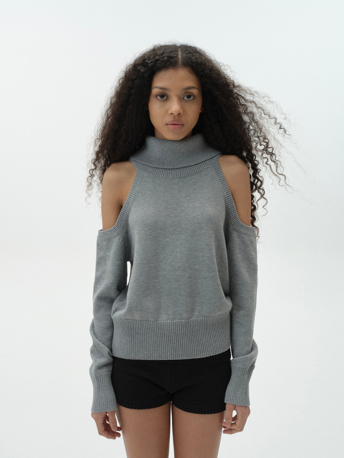 Draped Off-Shoulder Sweater