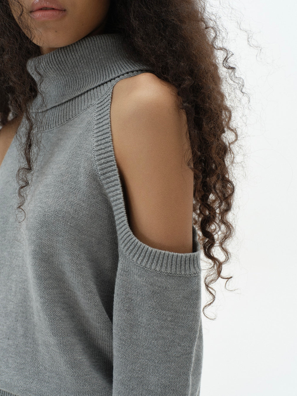 Draped Off-Shoulder Sweater