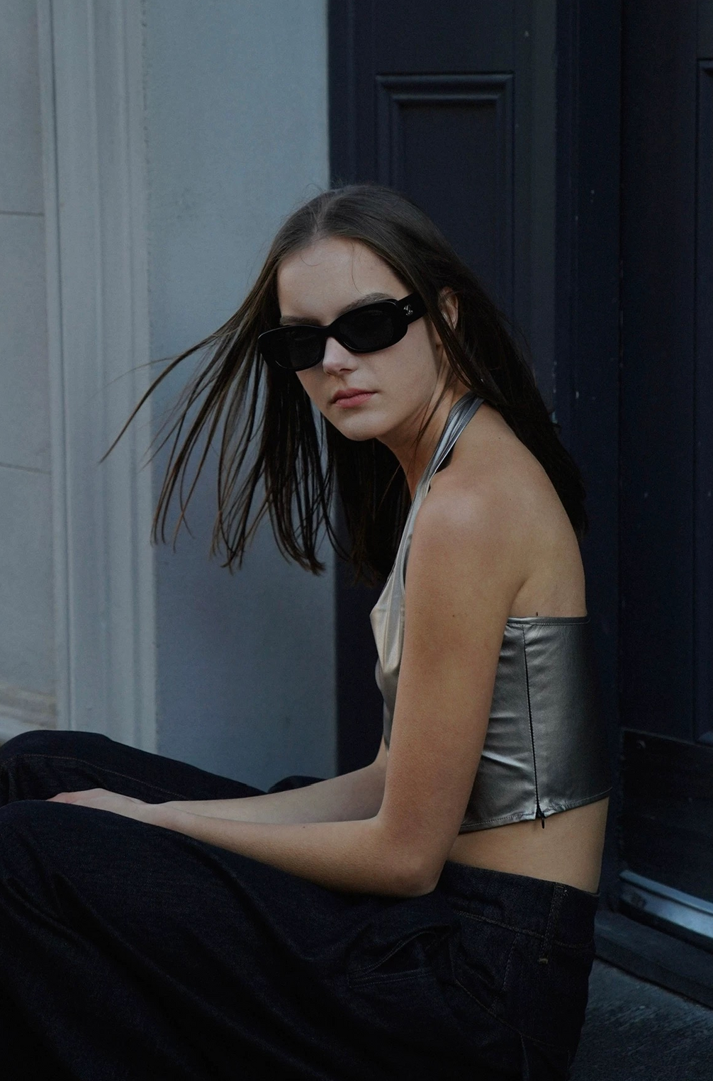 Metallic Halterneck Vest