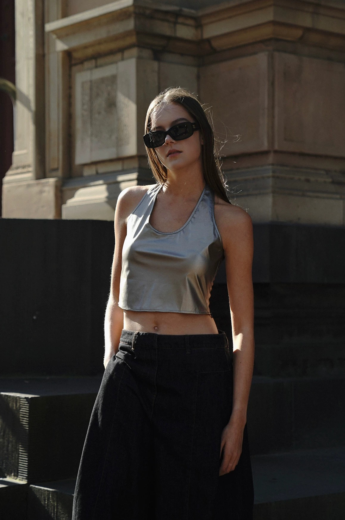 Metallic Halterneck Vest