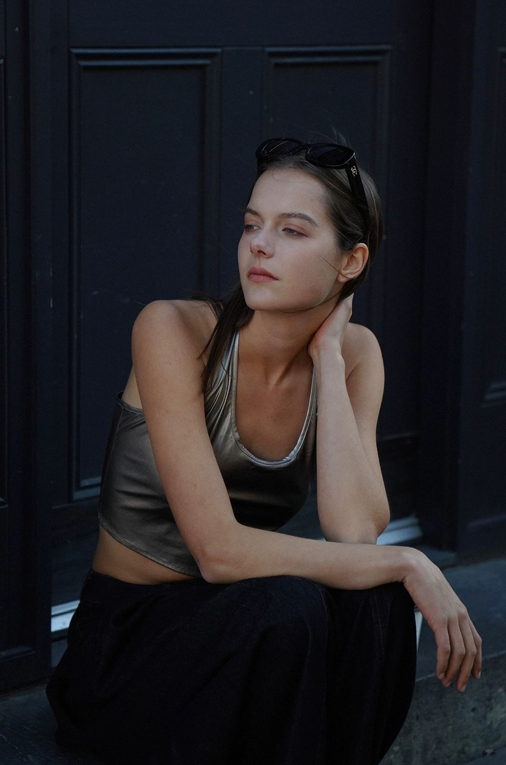 Metallic Halterneck Vest