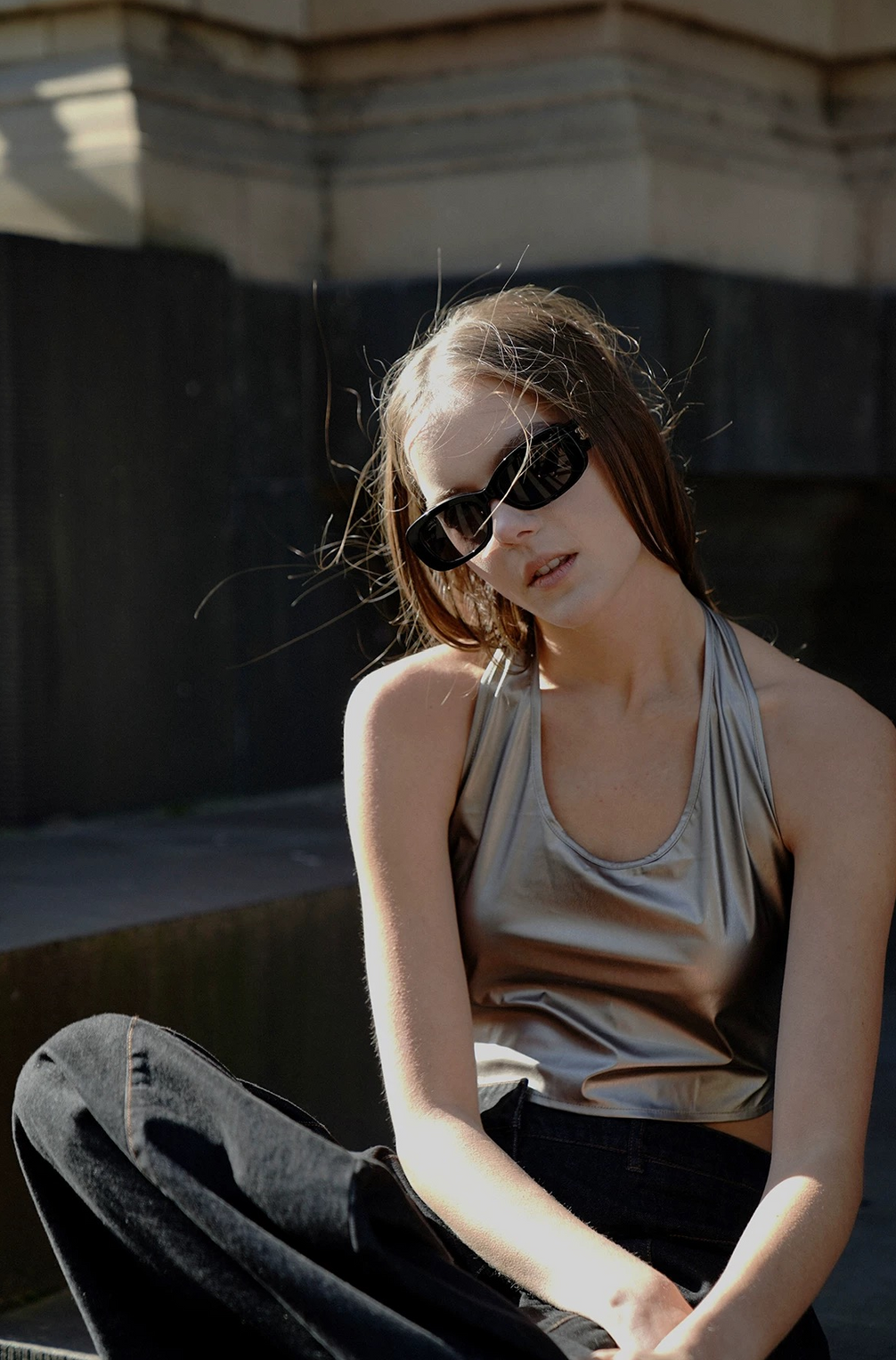 Metallic Halterneck Vest