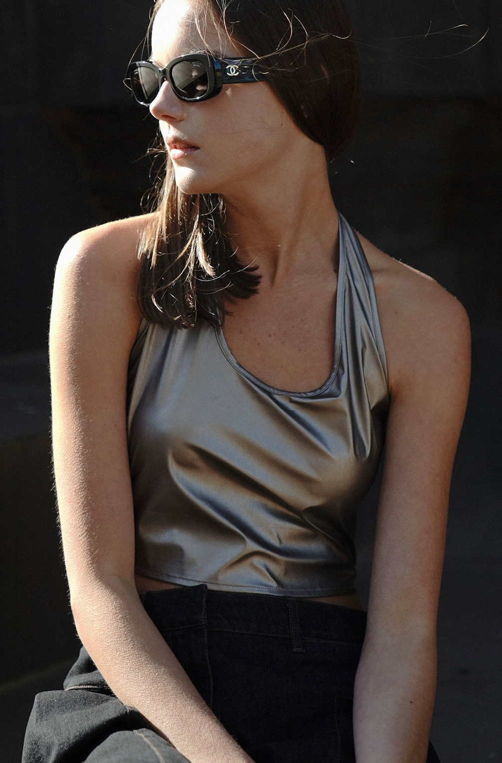 Metallic Halterneck Vest