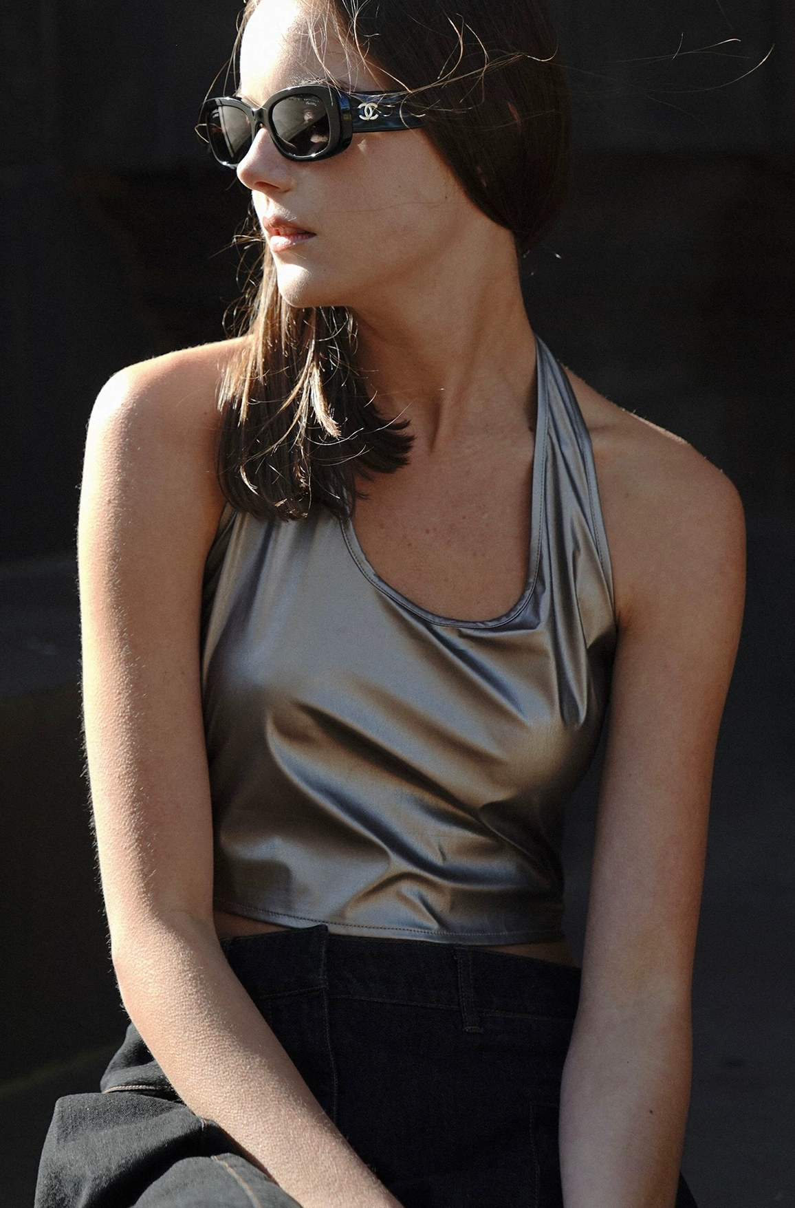 Metallic Halterneck Vest