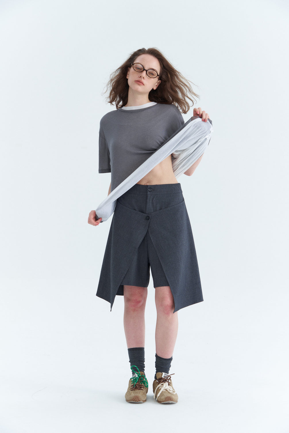 Slit Two-Piece Skorts